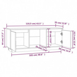 TV-Schrank Grau 110,5x35x44 cm Massivholz Kiefer