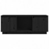 TV-Schrank Schwarz 110,5x35x44 cm Massivholz Kiefer