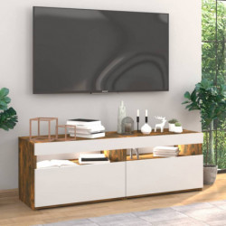 TV-Schränke 2 Stk. mit LED-Leuchten Räuchereiche 60x35x40 cm