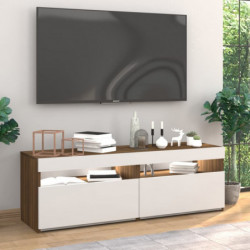 TV-Schränke 2 Stk. mit LED-Leuchten Braun Eiche 60x35x40 cm