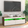 TV-Schränke 2 Stk. mit LED-Leuchten Braun Eiche 60x35x40 cm