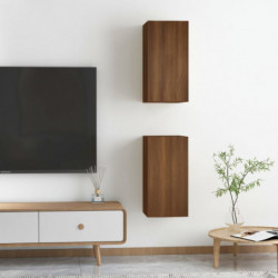 TV-Schränke 2 Stk. Braun Eichen-Optik 30,5x30x60 Holzwerkstoff