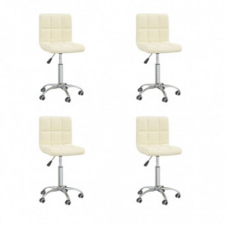 Esszimmerstühle 4 Stk. Drehbar Creme Stoff