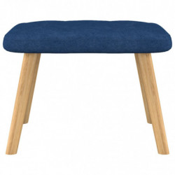 Relaxsessel mit Hocker Blau Stoff