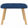 Relaxsessel mit Hocker Blau Stoff