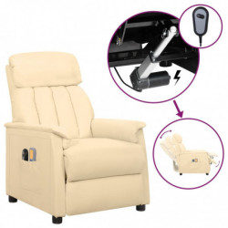 Elektrischer Massagesessel Creme Kunstleder