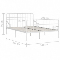 Bettgestell mit Lattenrost Weiß Metall 120×200 cm