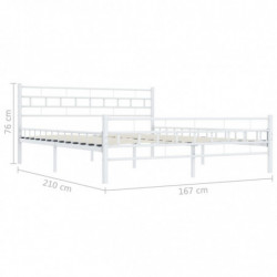 Bettgestell Weiß Metall 160×200 cm