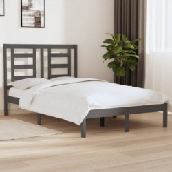 Massivholzbett Grau 120x190 cm 4FT Small Double
