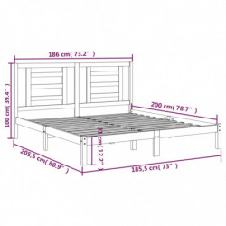 Massivholzbett Weiß 180x200 cm 6FT Super King Size