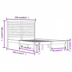 Massivholzbett 120x190 cm 4FT Small Double