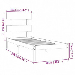 Massivholzbett Honigbraun 100x200 cm