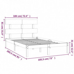 Massivholzbett Weiß 180x200 cm 6FT Super King