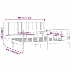 Massivholzbett 180x200 cm 6FT Super King