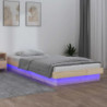 Massivholzbett mit LEDs 75x190 cm 2FT6 Small Single