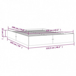 Massivholzbett Grau 120x190 cm 4FT Small Double