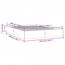 Massivholzbett Honigbraun 135x190 cm 4FT6 Double