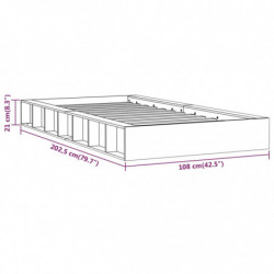 Massivholzbett Grau 90x200 cm