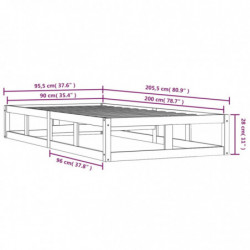 Massivholzbett Honigbraun 90x200 cm