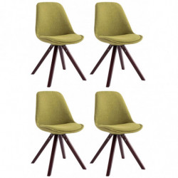 4er Set Besucherstuhl Toulouse Stoff Square cappuccino