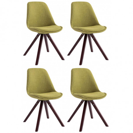 4er Set Besucherstuhl Toulouse Stoff Square cappuccino