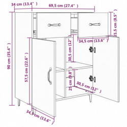 Sideboard Betongrau 69,5x34x90 cm Holzwerkstoff