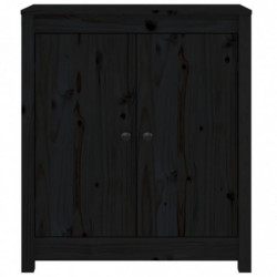 Sideboard Schwarz 70x35x80 cm Massivholz Kiefer