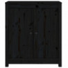 Sideboard Schwarz 70x35x80 cm Massivholz Kiefer