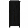 Sideboard Schwarz 70x35x80 cm Massivholz Kiefer