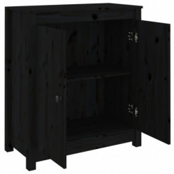 Sideboard Schwarz 70x35x80 cm Massivholz Kiefer