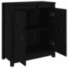 Sideboard Schwarz 70x35x80 cm Massivholz Kiefer