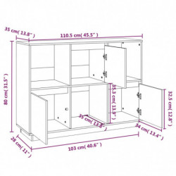 Sideboard 110,5x35x80 cm Massivholz Kiefer