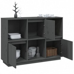 Sideboard Grau 110,5x35x80 cm Massivholz Kiefer