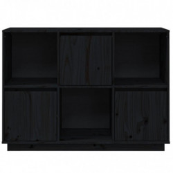 Sideboard Schwarz 110,5x35x80 cm Massivholz Kiefer