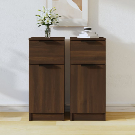 Sideboards 2 Stk. Braun Eichen-Optik 30x30x70 cm Holzwerkstoff