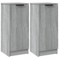 Sideboards 2 Stk. Grau Sonoma 30x30x70 cm Holzwerkstoff