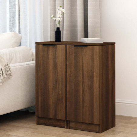 Sideboards 2 Stk. Braun Eichen-Optik 30x30x70 cm Holzwerkstoff