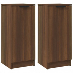 Sideboards 2 Stk. Braun Eichen-Optik 30x30x70 cm Holzwerkstoff