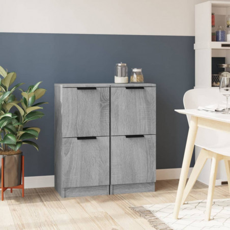 Sideboards 2 Stk. Grau Sonoma 30x30x70 cm Holzwerkstoff