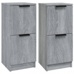 Sideboards 2 Stk. Grau Sonoma 30x30x70 cm Holzwerkstoff