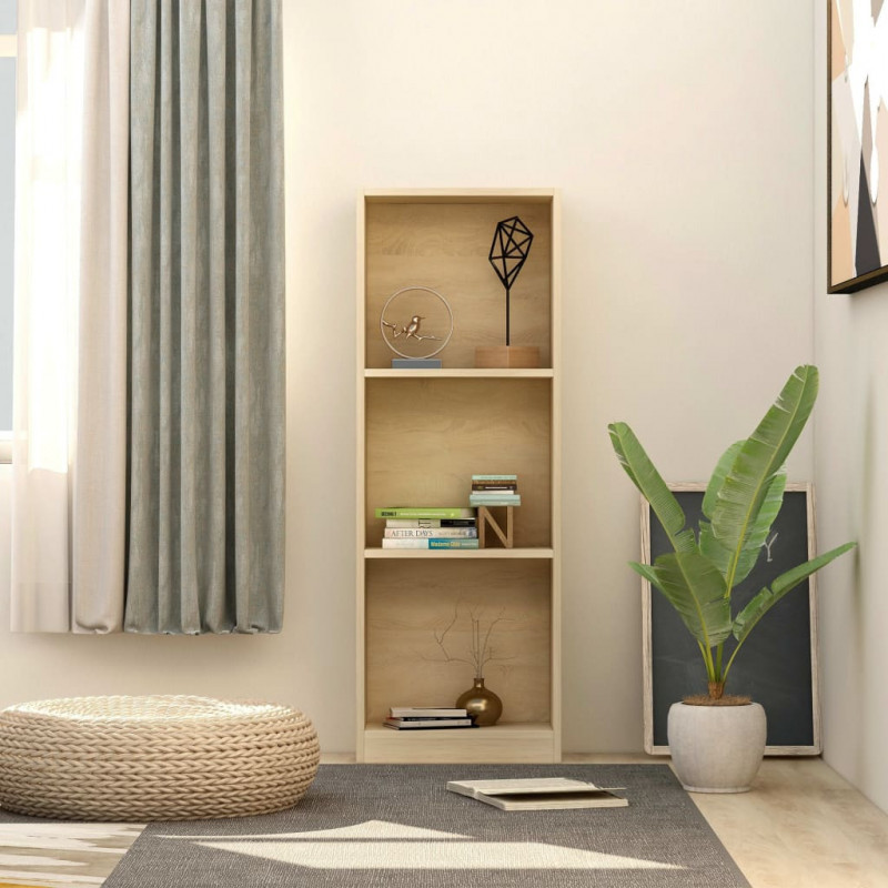 Bücherregal 3 Fächer Sonoma-Eiche 40x24x108 cm Holzwerkstoff