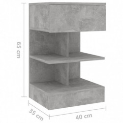 Nachttisch Betongrau 40x35x65 cm Holzwerkstoff