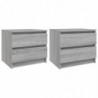 Nachttische 2 Stk. Grau Sonoma 50x39x43,5 cm Holzwerkstoff