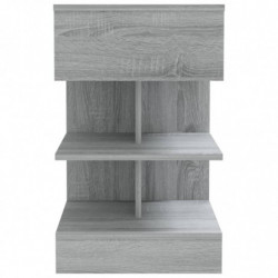 Nachttische 2 Stk. Grau Sonoma 40x35x65 cm Holzwerkstoff