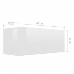 3-tlg. TV-Schrank-Set Hochglanz-Weiß Holzwerkstoff