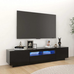 TV-Schrank mit LED-Leuchten Schwarz 180x35x40 cm