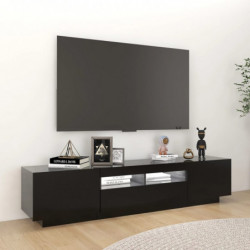 TV-Schrank mit LED-Leuchten Schwarz 180x35x40 cm