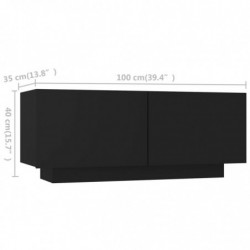 TV-Schrank mit LED-Leuchten Schwarz 180x35x40 cm