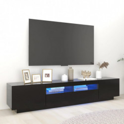 TV-Schrank mit LED-Leuchten Schwarz 200x35x40 cm