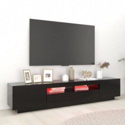 TV-Schrank mit LED-Leuchten Schwarz 200x35x40 cm